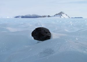 Image of meteorite on ice